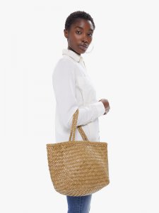 Basket Case Majuli Small Leather Tote - Bamboo