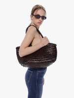 Basket Case Kerala Medium Leather Tote - Marrone Scuro