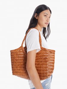 Basket Case Kerala Leather Carryall - Brown