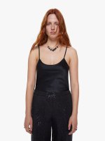 SPRWMN Cropped Scoop Neck Cami - Black