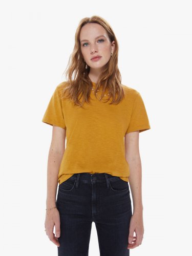 Velva Sheen Rolled Short Sleeve Tee - Mustard