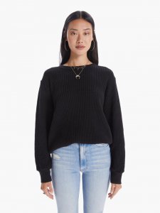 Velva Sheen Crew Set-In Sweatshirt - Black