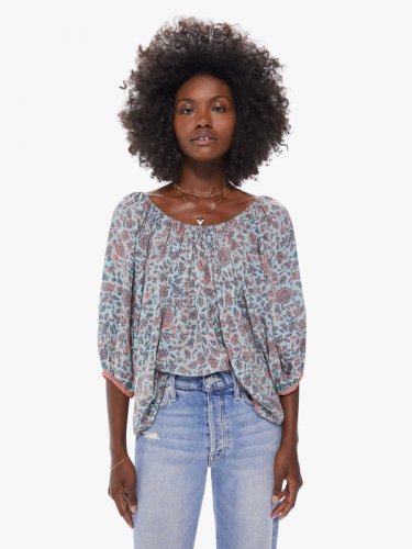 Natalie Martin Ella Top - Bloom Print Seafoam