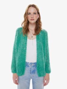 Maiami Mohair Slim Cardigan - Aqua Green