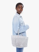 Basket Case Metallic Malana Small Chairweave Tote - Silver