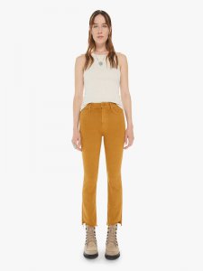 High Waisted Rascal Ankle Step Fray - Golden Brown