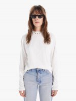 Velva Sheen Rolled Long Sleeve Tee - White