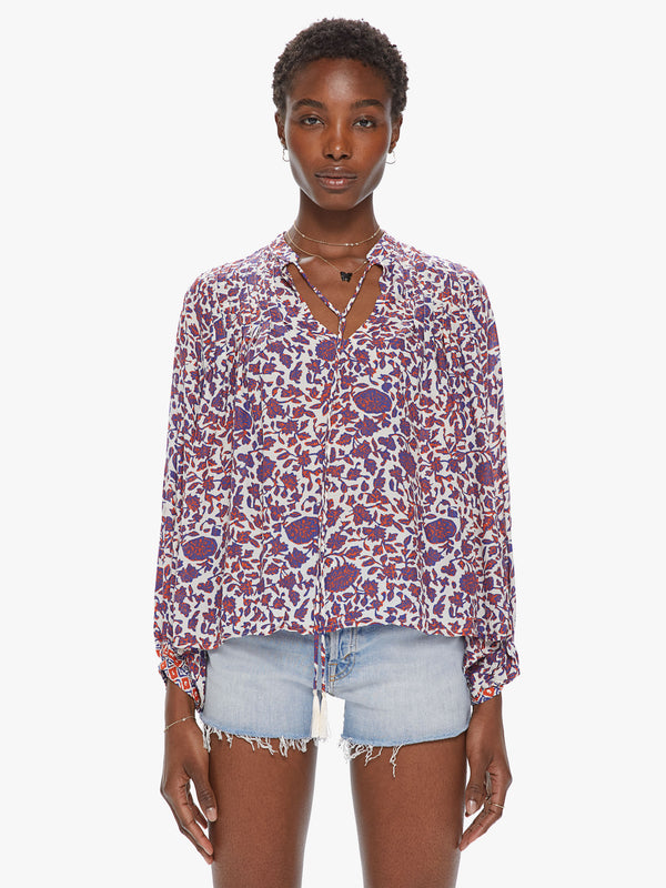 Natalie Martin Lizzy Shirt - Bloom Print Lapis